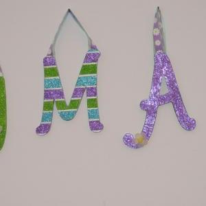 Glitter Striped/solid Decorative Wall Letters..