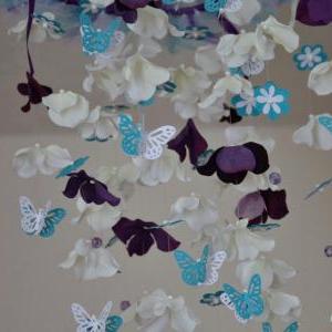 Butterfly Nursery Mobile Lavender, Teal,..