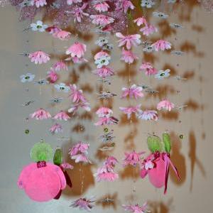 Ladybugs In Springtime (pink/green Flower Nursery..