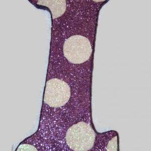 Glitter Purple/white Polka Dot Minnie Mouse..