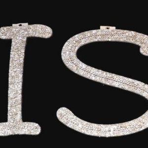 Rhinestone Silver Bling Decorative Wall Letters,..