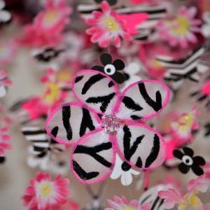 Pink And Zebra Nursery Mobile (butterfly And..