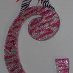 Rhinestone Zebra Print Decorative Wall Letters,..