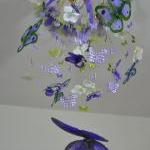 Butterfly Mobile Purple, Green And White Crib..