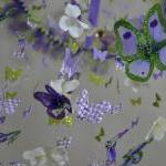Butterfly Mobile Purple, Green And White Crib..