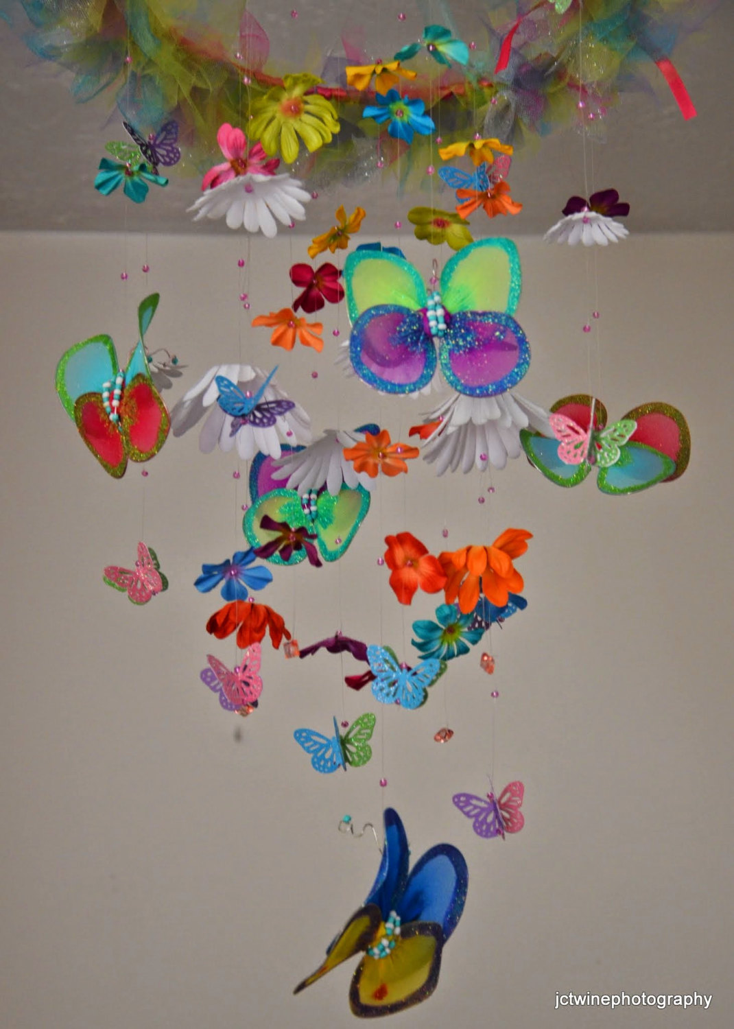 Butterfly Garden Nursery Mobile Butterflies Flowers Baby Shower