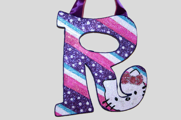 Glitter Hello Kitty Theme Pink Purple Turquoise Decorative Wall