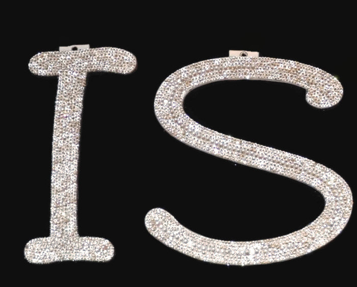 Rhinestone Silver Bling Decorative Wall Letters, Nursery Decor, Baby Shower Gift