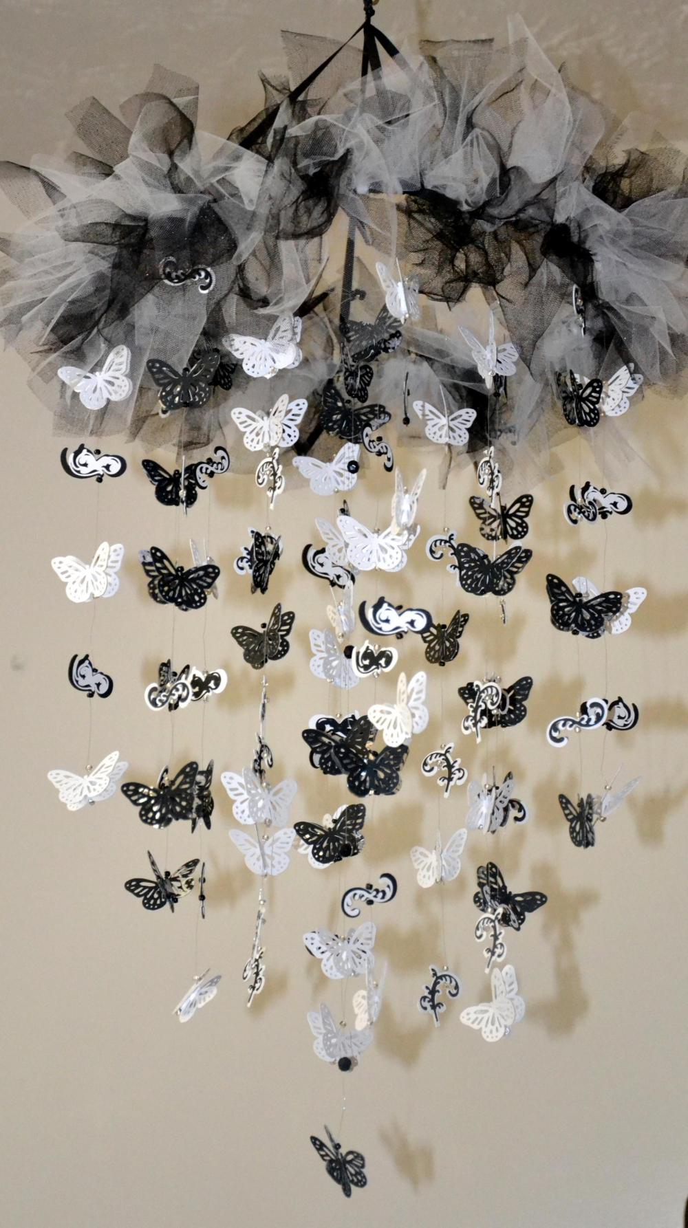 Classic Silhouettes Nursery Mobile (black/white Butterfly Mobile)